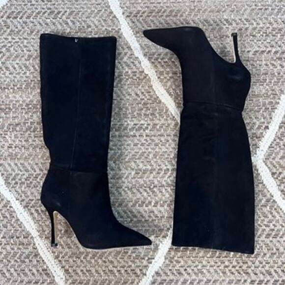 Larroude Kate Boot In Black Suede Sz 6.5 - Picture 1 of 10